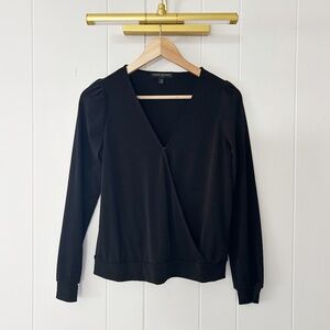 Black V-neck going out top